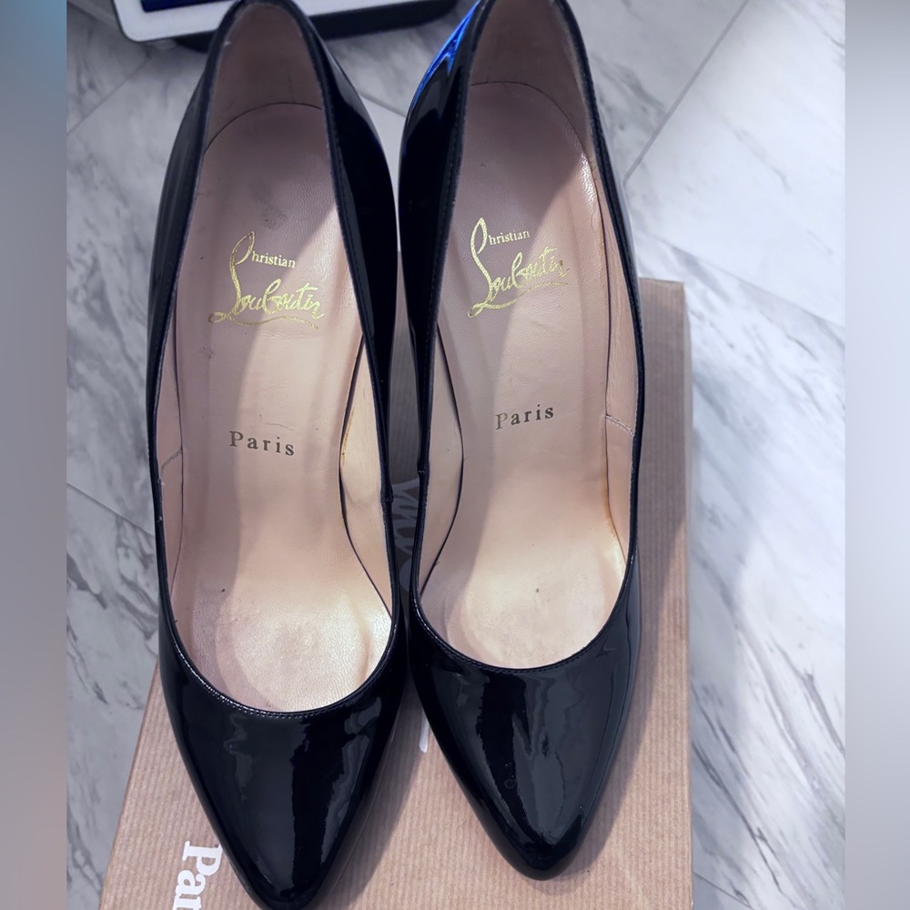 Christian Louboutin Red bottom black heels with box Size: 9 - Picture 10 of 13